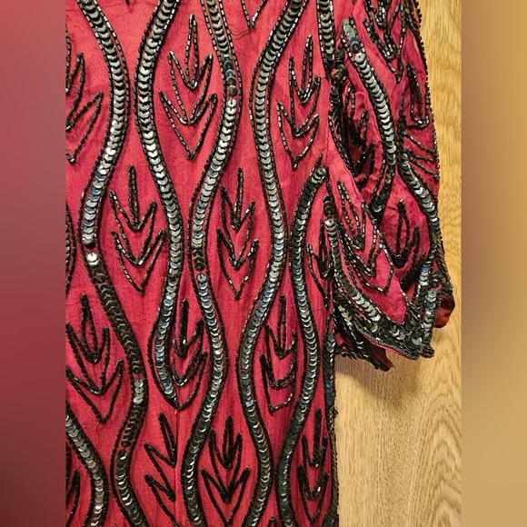 Stenay Vintage Beaded Evening Gown w/ Slit - Picture 3 of 4